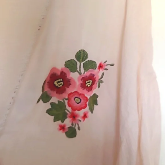 Floral Embroidered Kimono - Cream - Picture 2 of 13